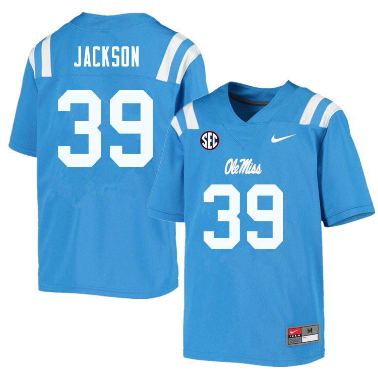 Men #39 Dink Jackson Ole Miss Rebels College Football Jerseys Sale-Powder Blue